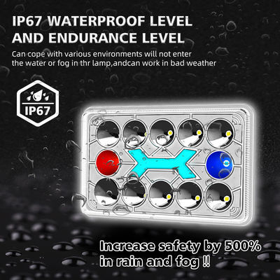 CG125 LED Headlight DC12V White Hi Lo Beam with Red Blue DRL