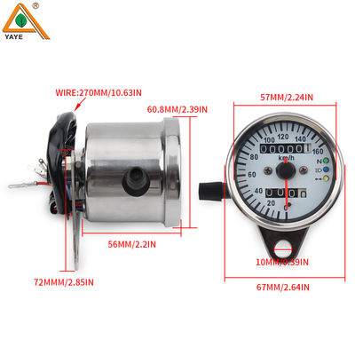 DC 12V Universal Motorcycle Odometer Speedometer Tachometer Motorbike Refit Vintage Instrument Scooter Motor Retro Meter
