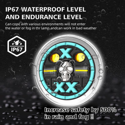 YAYE 6 Inch CM125 Red Skull DRL LED Accessory Motorcycle High Low Beam DRL Headlight with Optical Lens